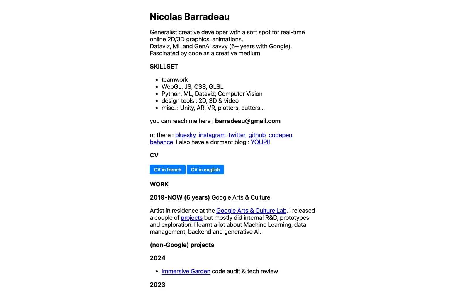Screenshot of Nicolas Barradeau