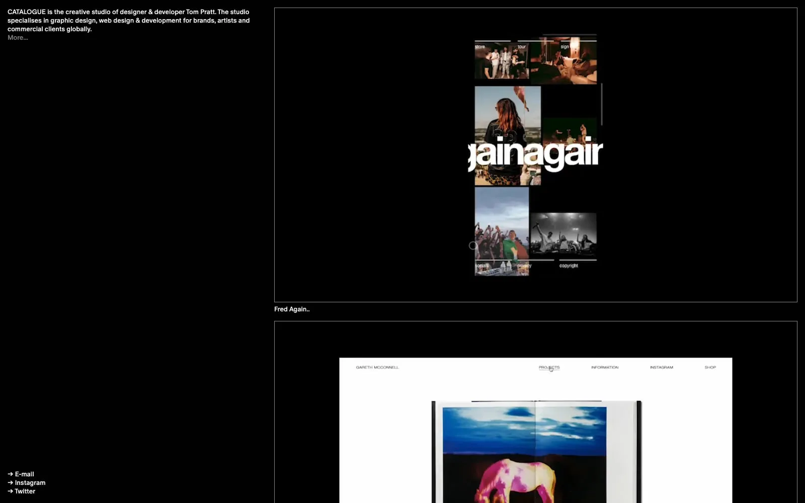 Screenshot of Catalogue