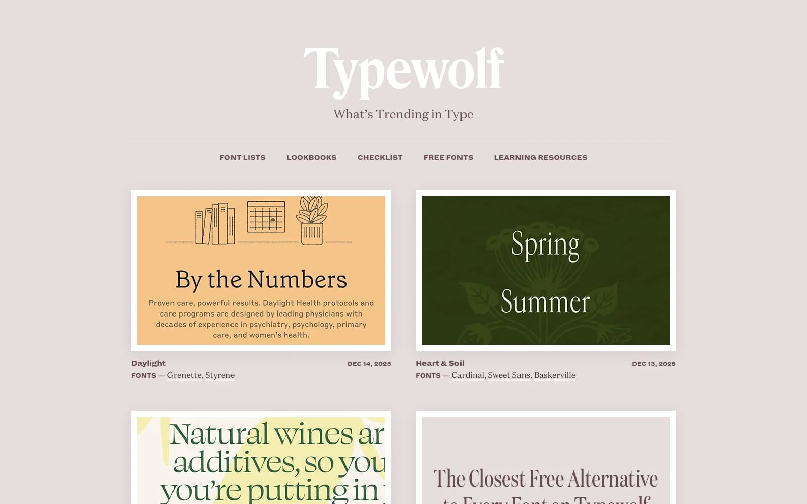 Screenshot of Typewolf