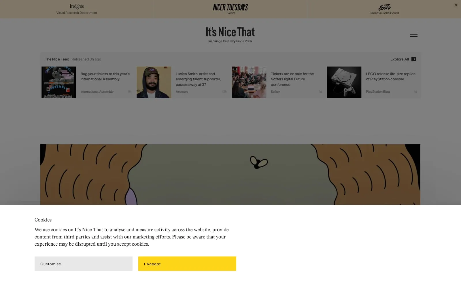 Screenshot of It’s Nice That
