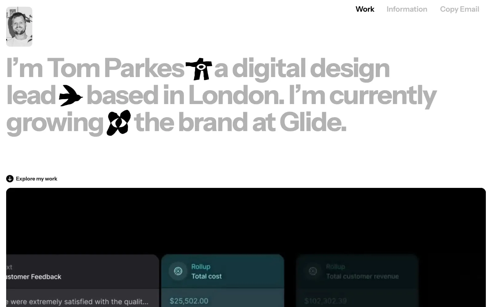 Screenshot of Tom Parkes