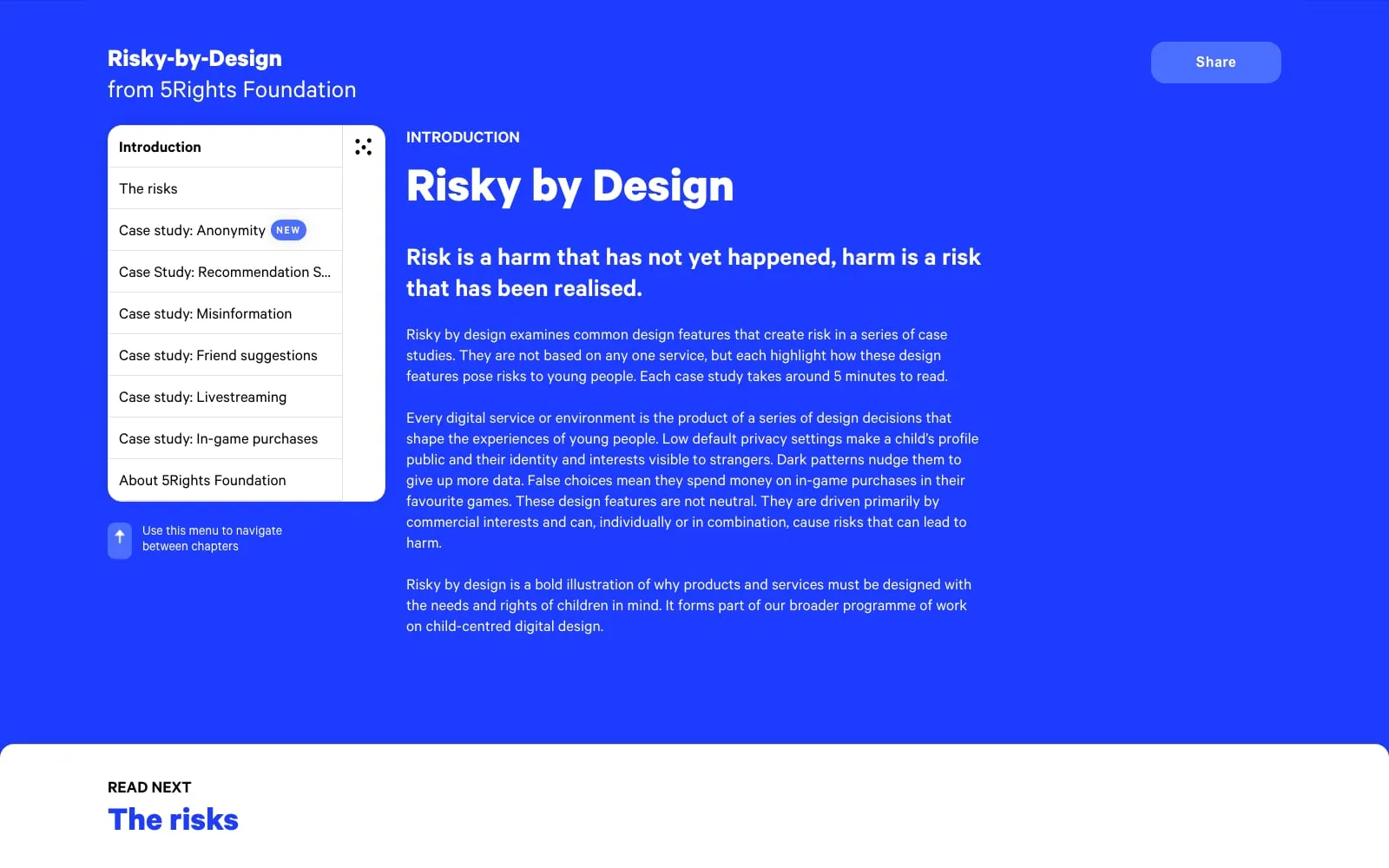 Screenshot of Risky by Design