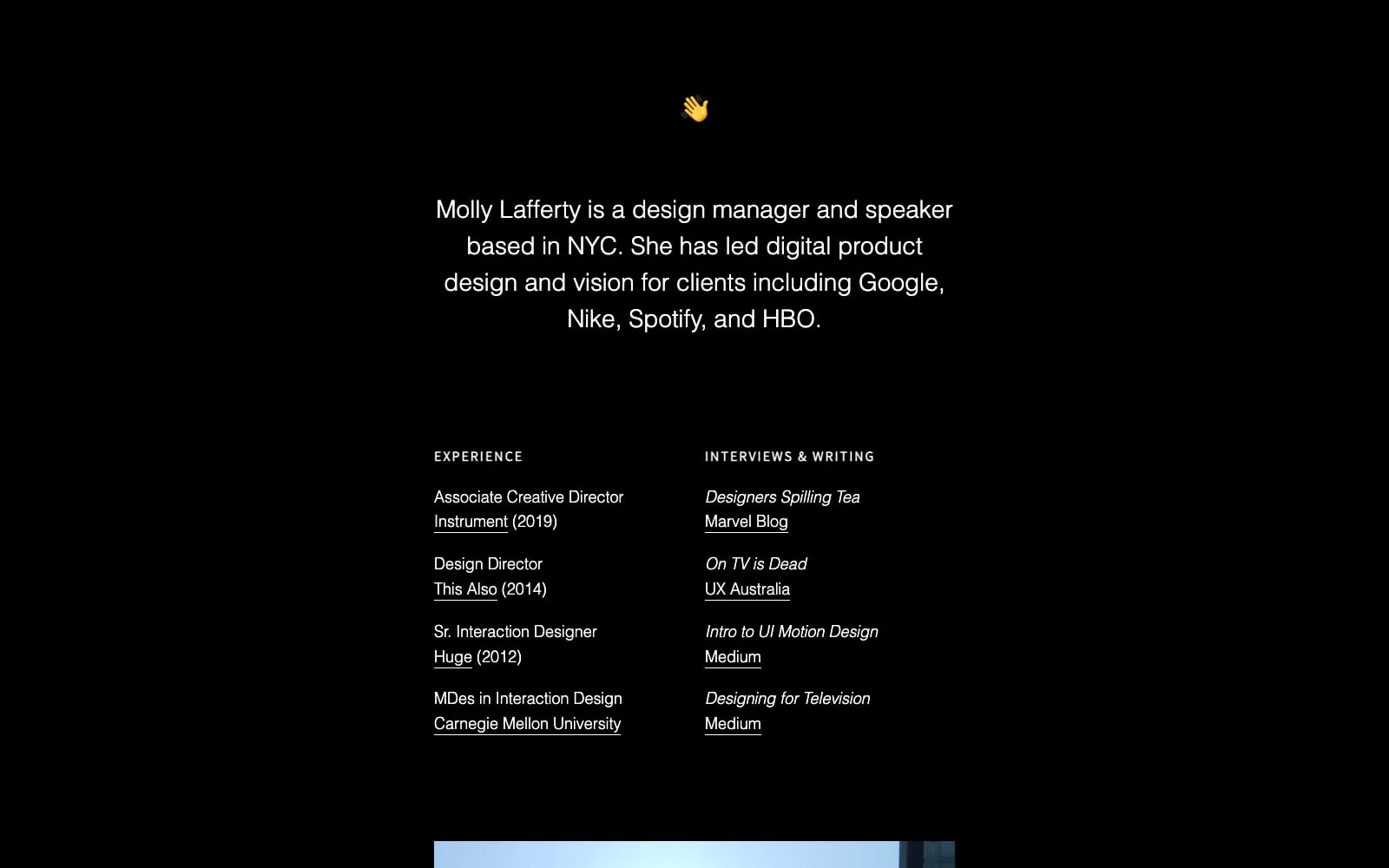 Screenshot of Molly Lafferty