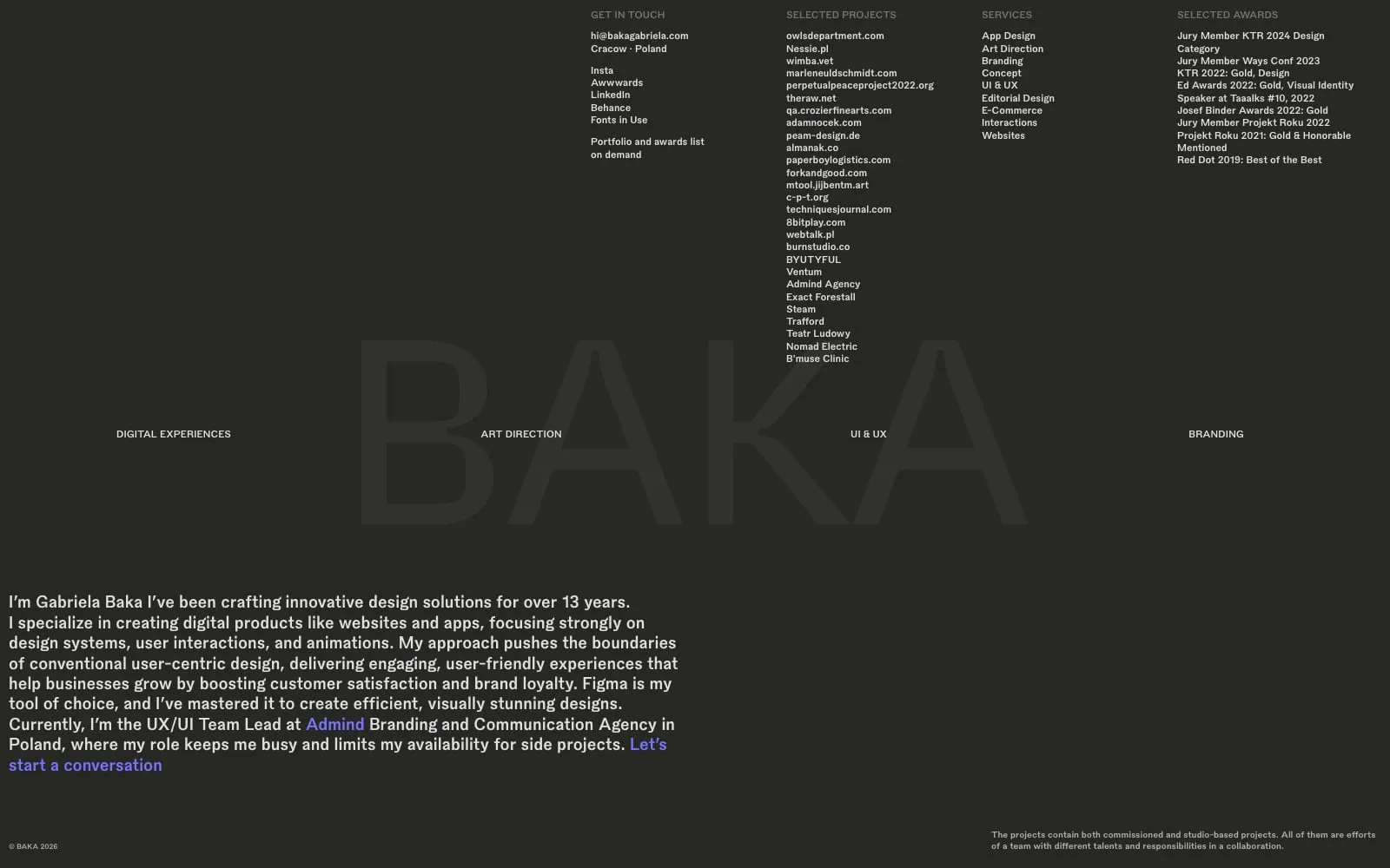 Screenshot of Gabriela Baka