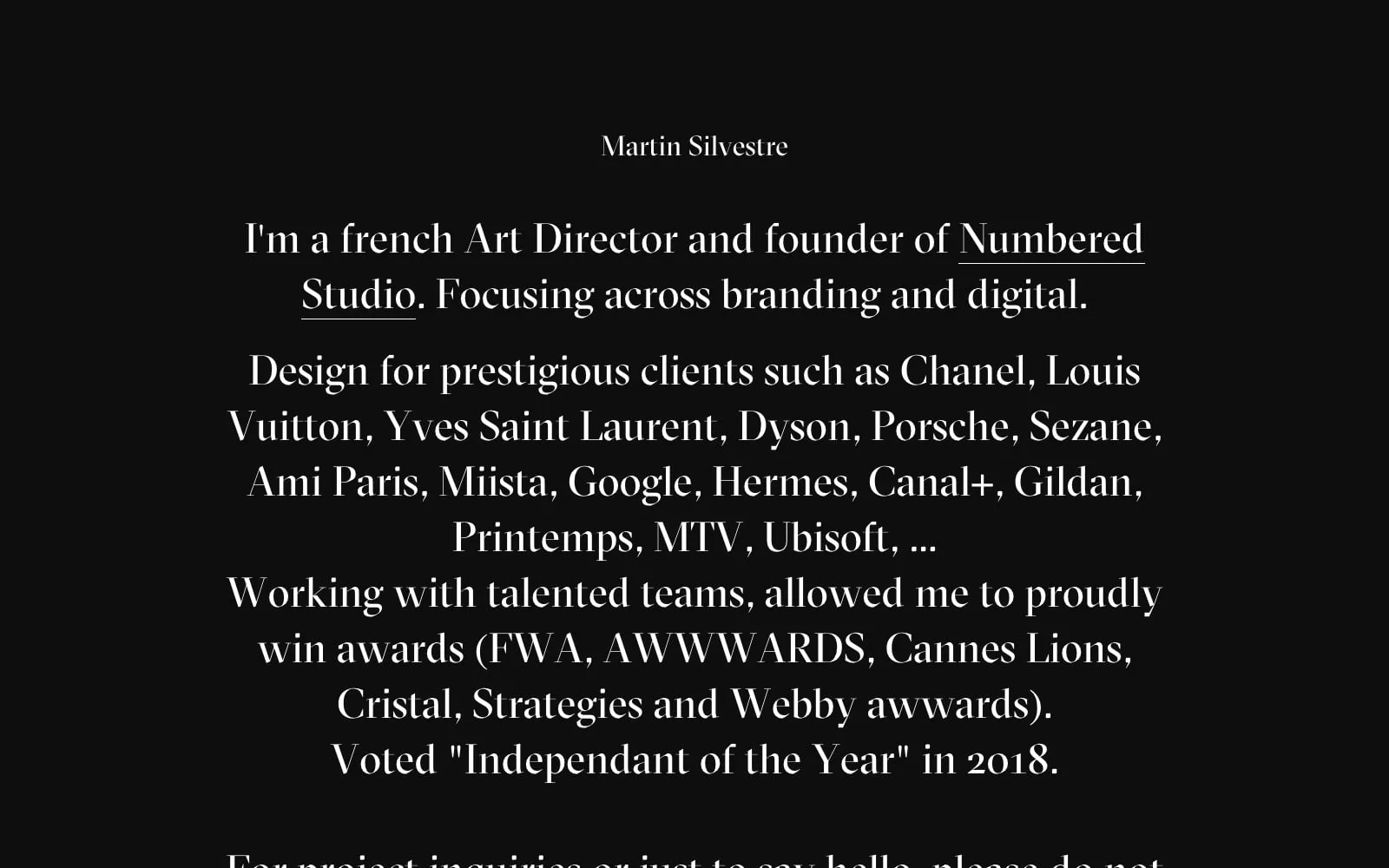 Screenshot of Martin Martins