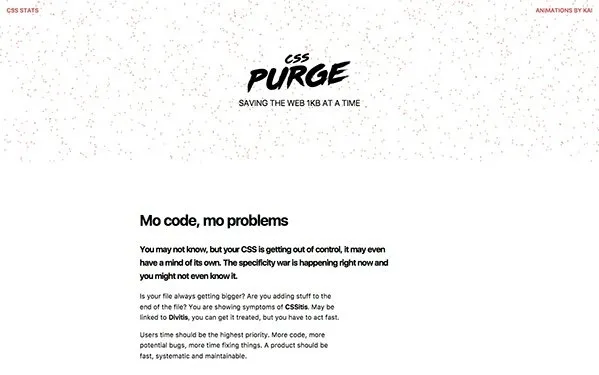 Screenshot of CSS Purge