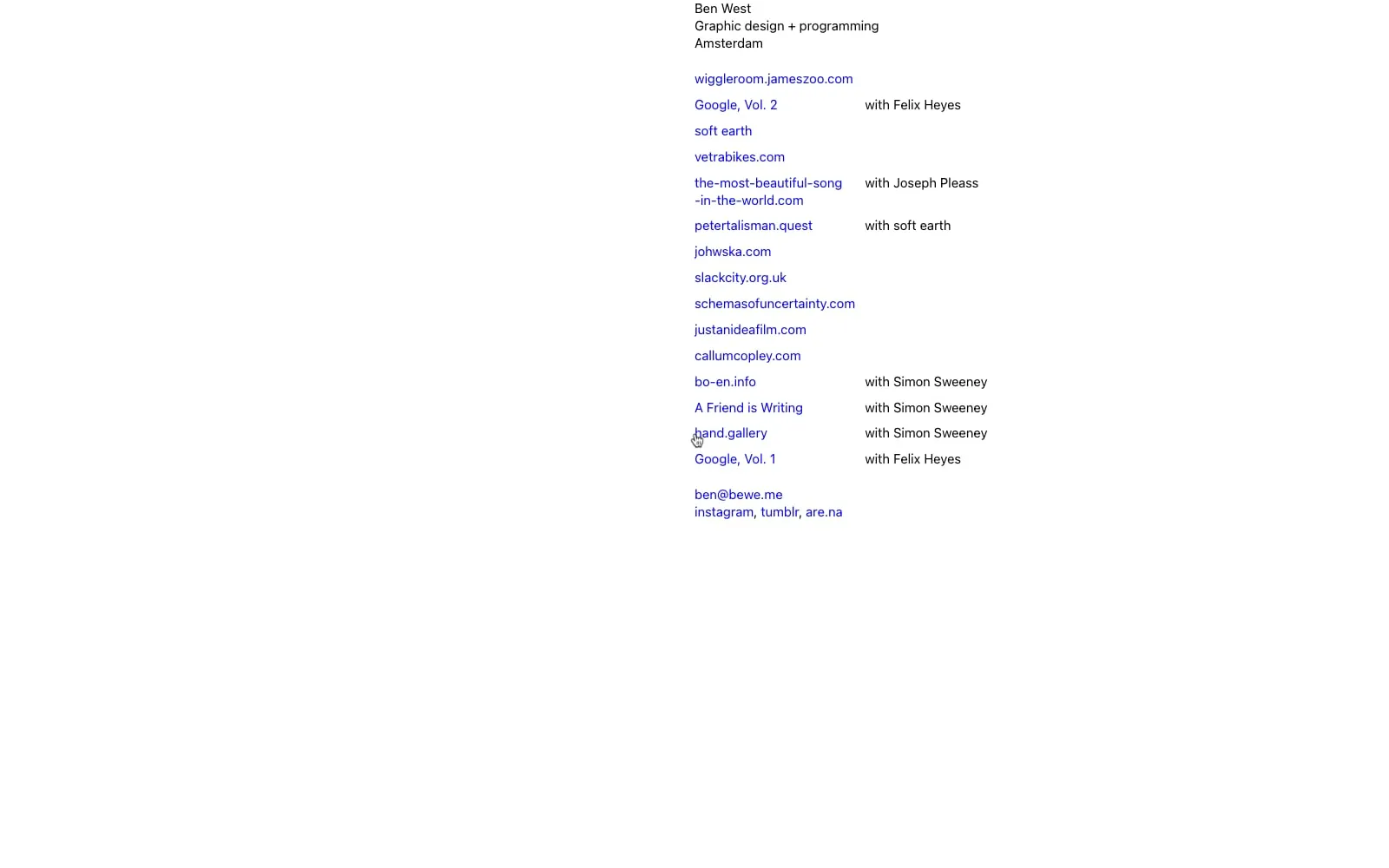 Screenshot of Ben West