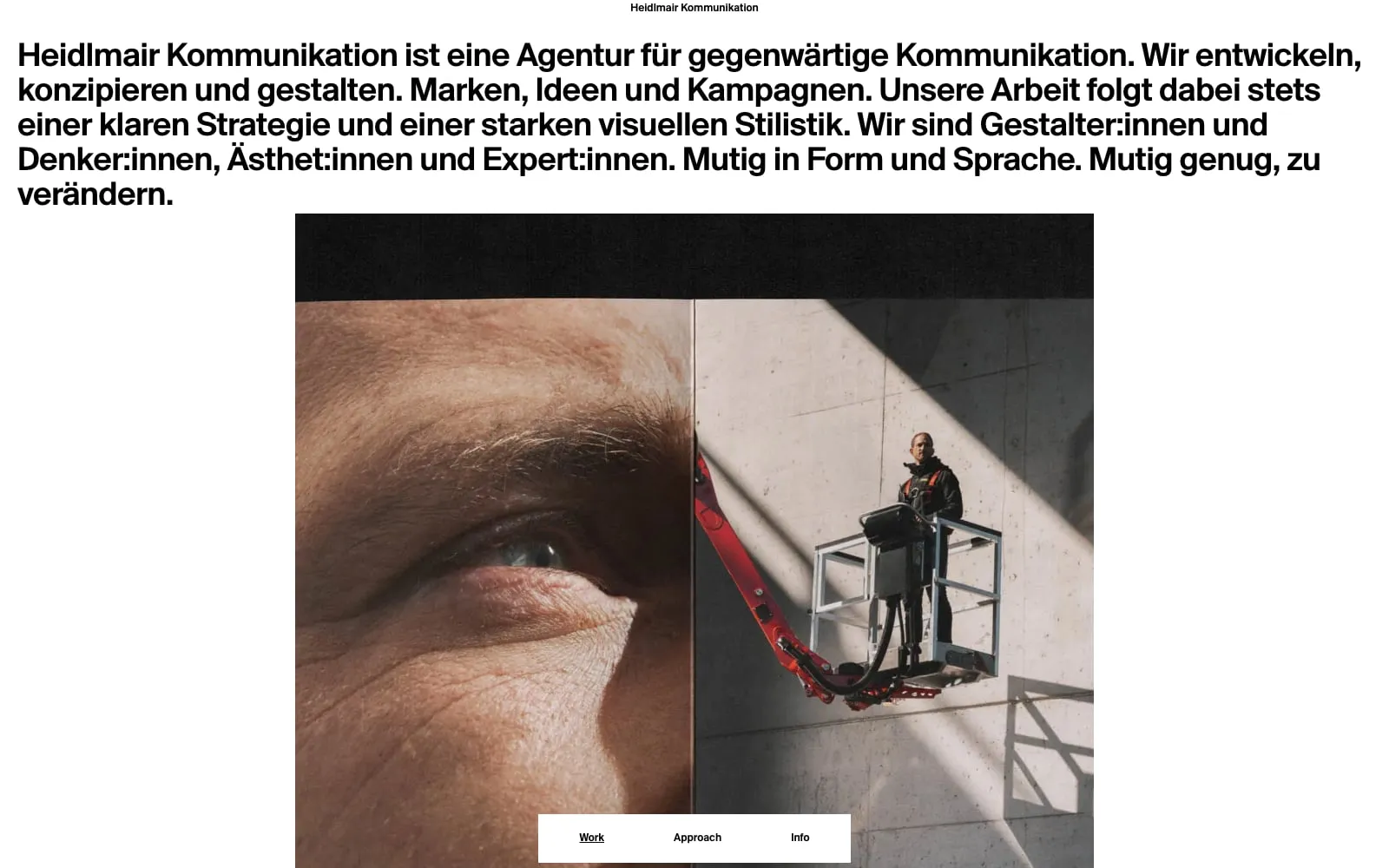 Screenshot of Heidlmair Kommunikation