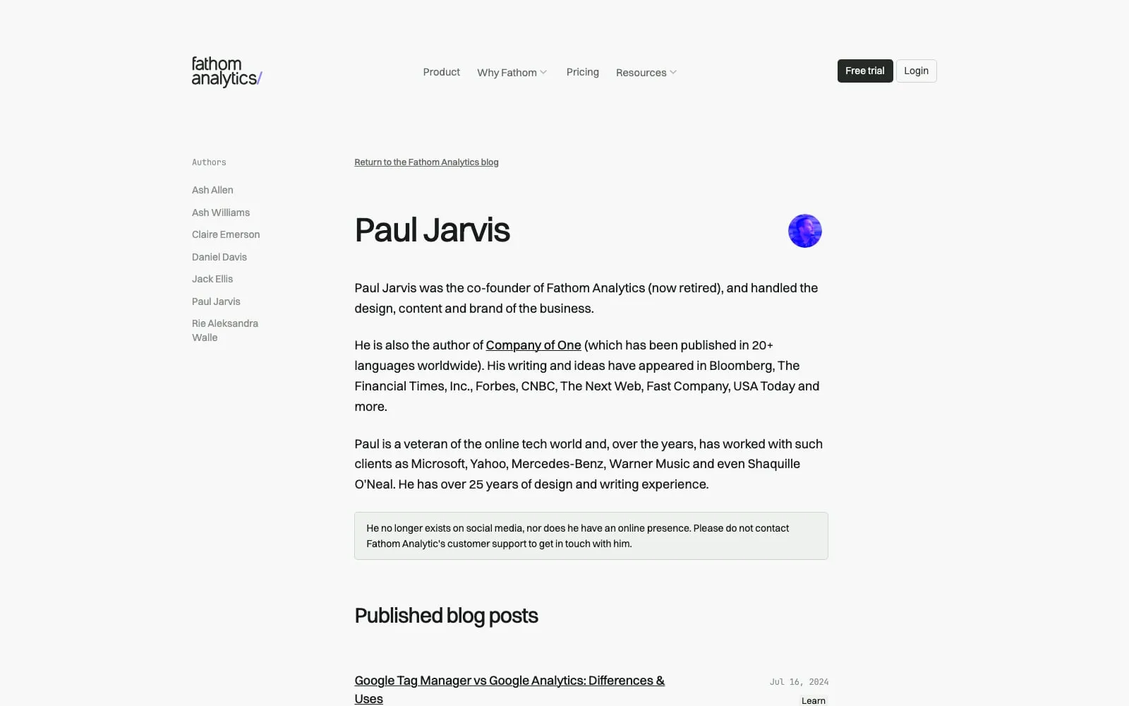 Screenshot of Paul Jarvis