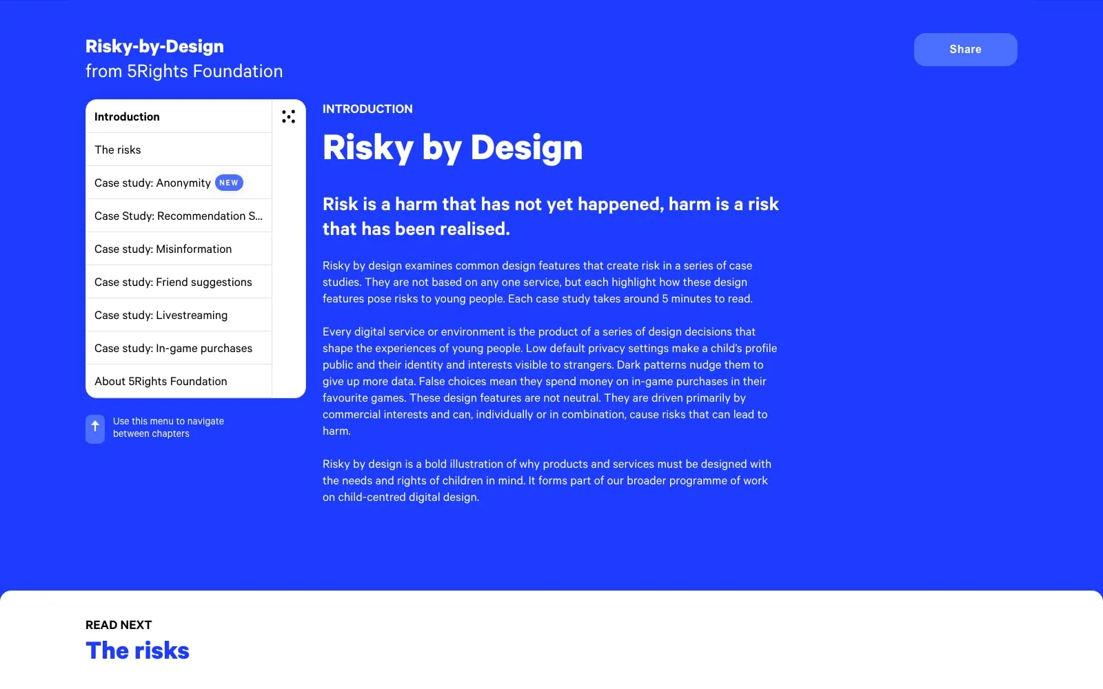 Screenshot of Risky by Design