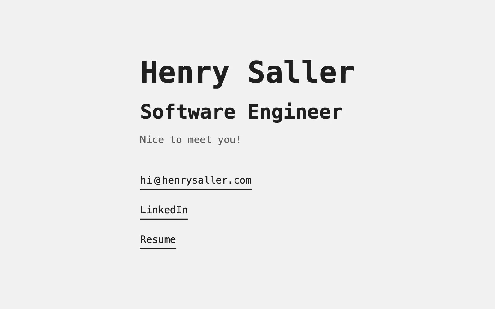 Screenshot of Henry Saller