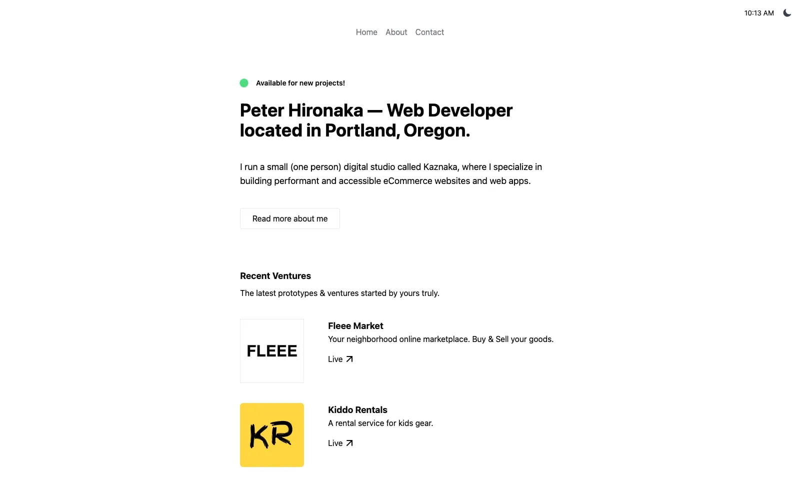 Screenshot of Peter Hironaka
