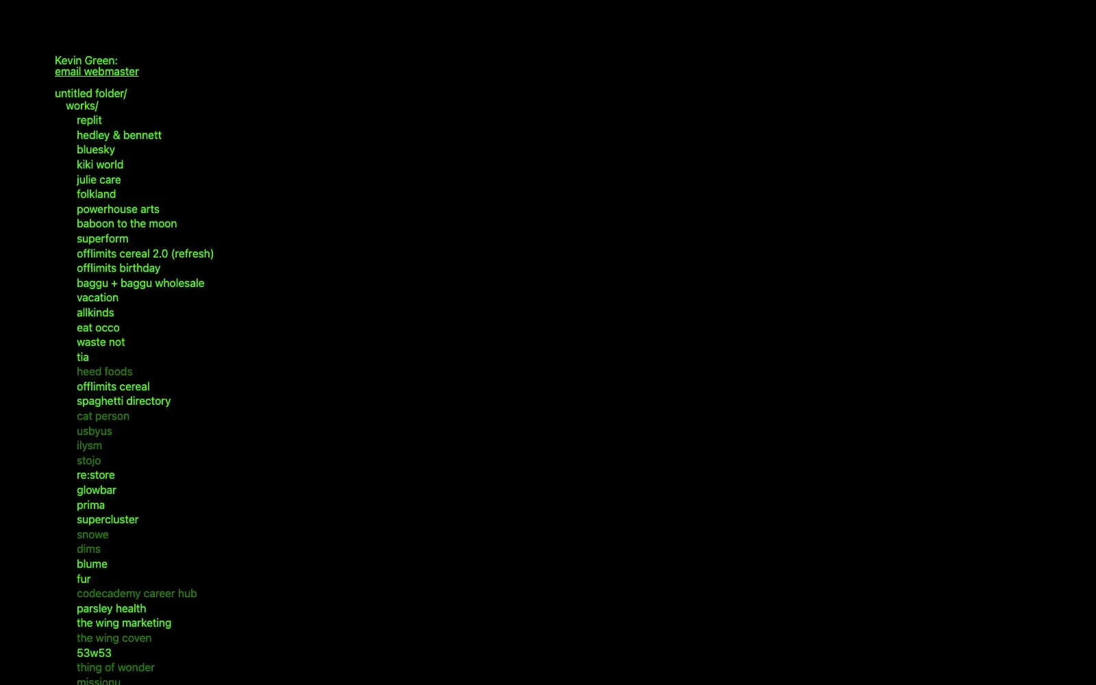 Screenshot of Kevin Green
