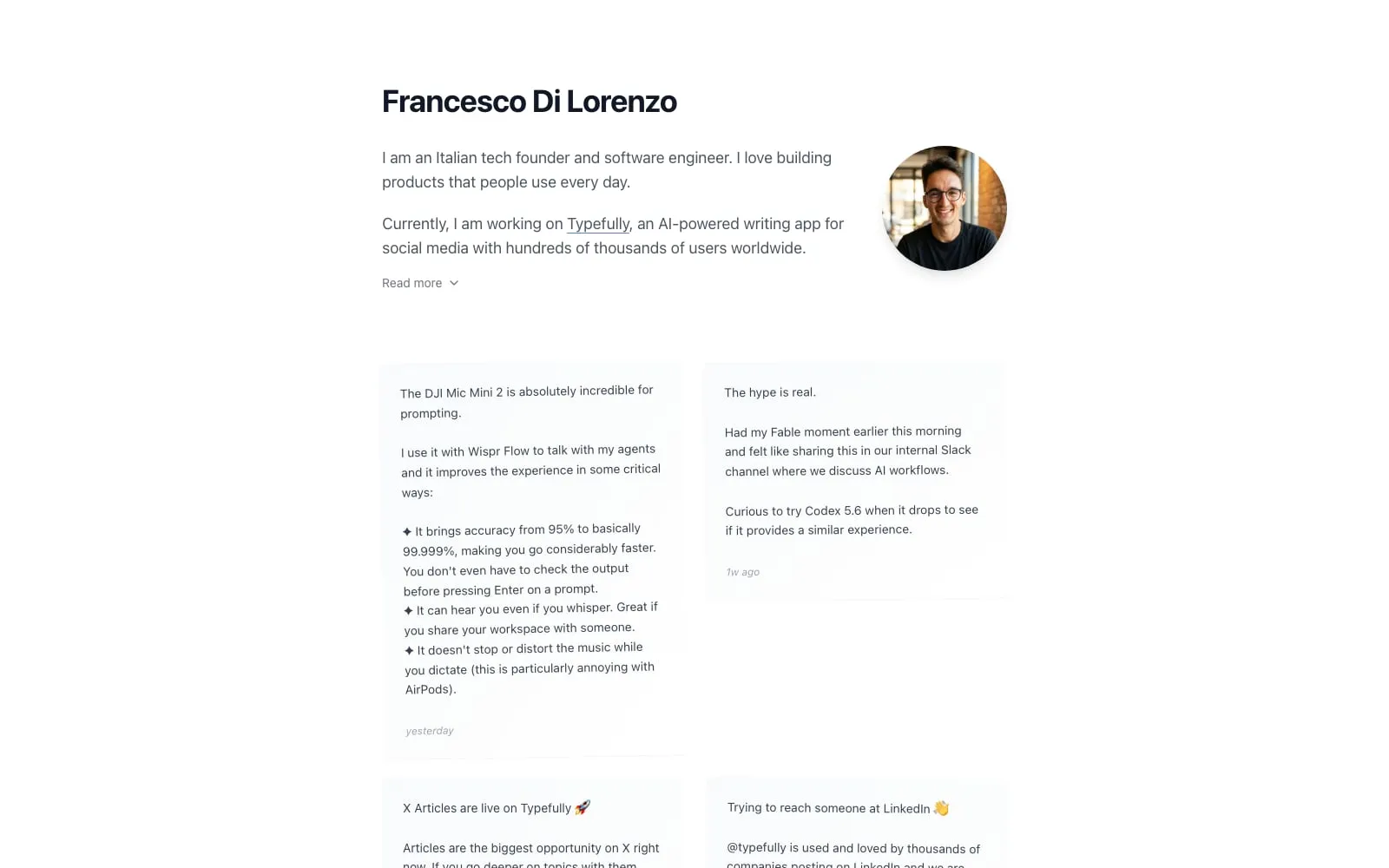 Screenshot of Francesco Di Lorenzo