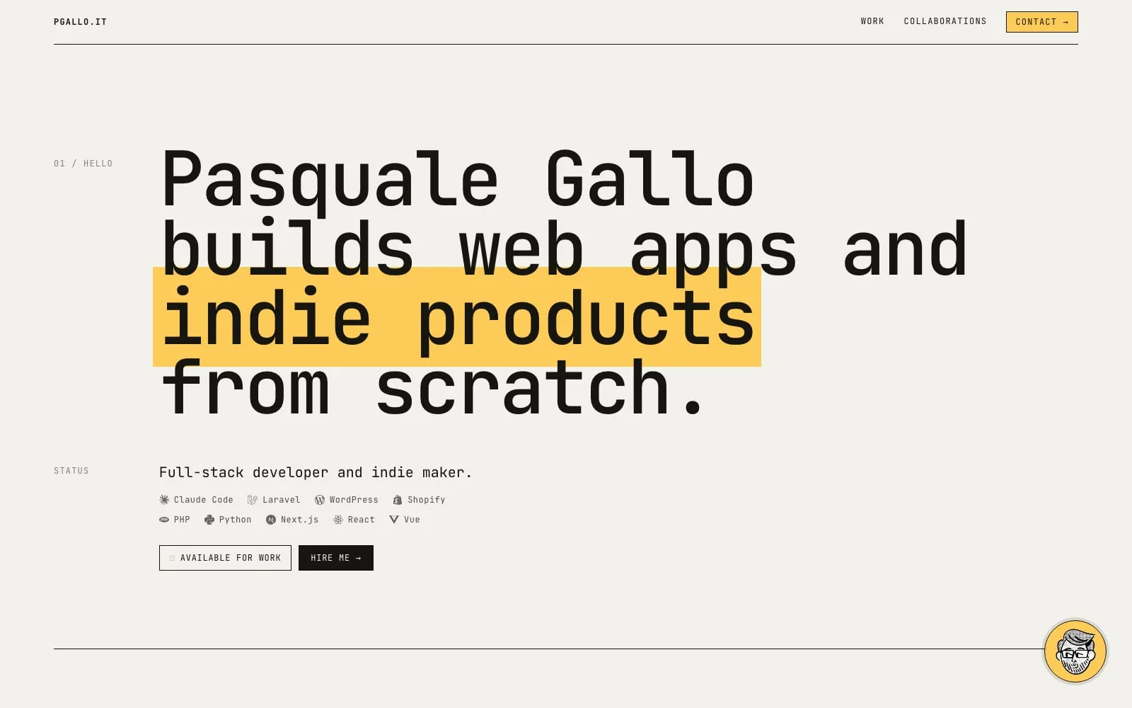Screenshot of Pasquale Gallo