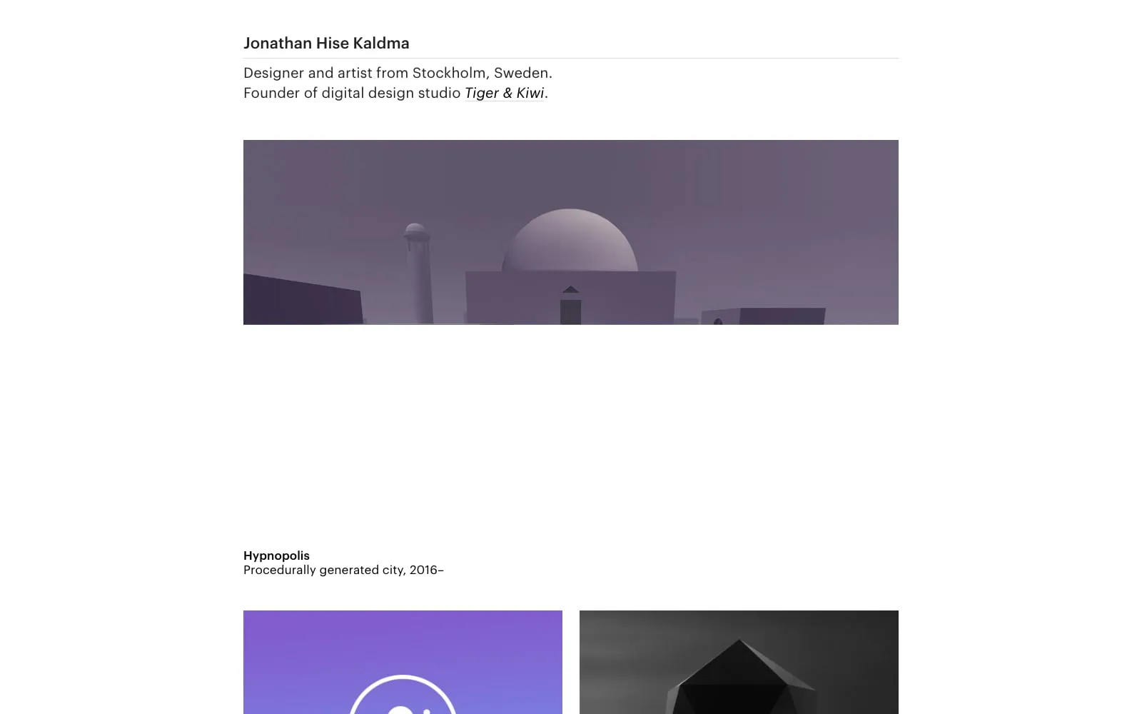 Screenshot of Jonathan Hise Kaldma