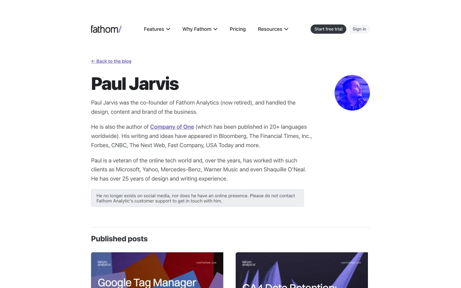 Screenshot of Paul Jarvis